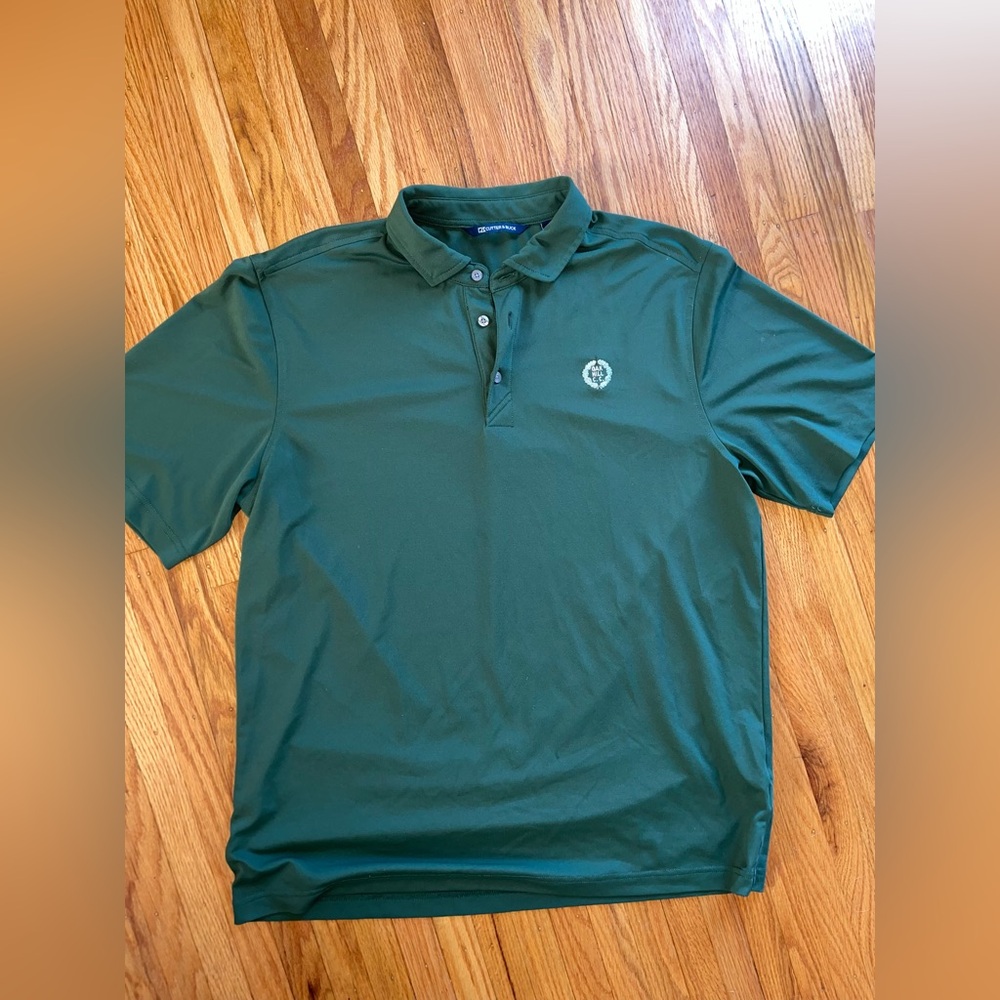 CUTTER & BUCK GREEN GOLF SHIRT PRESTIGIOUS OAK HILL COUNTRY CLUB SIZE LARGE
